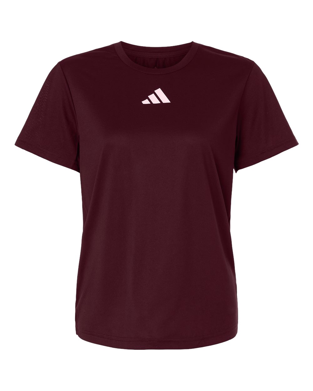 Custom Adidas shirts for women in Maroon, Pregame performance tee, flat front