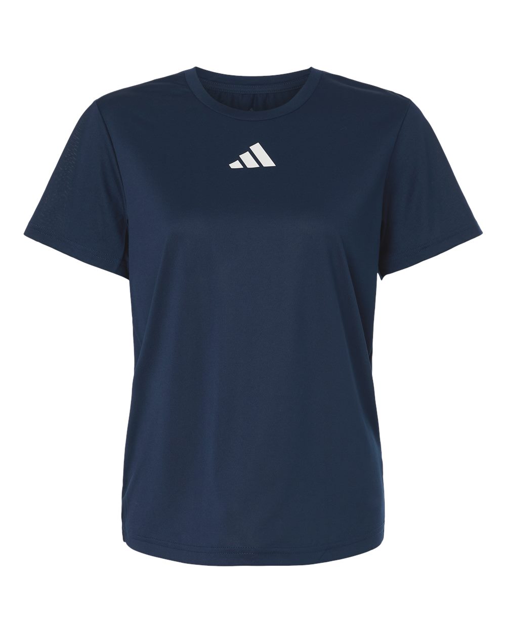 Custom Adidas shirts for women in Navy Blue, Pregame performance tee, flat front