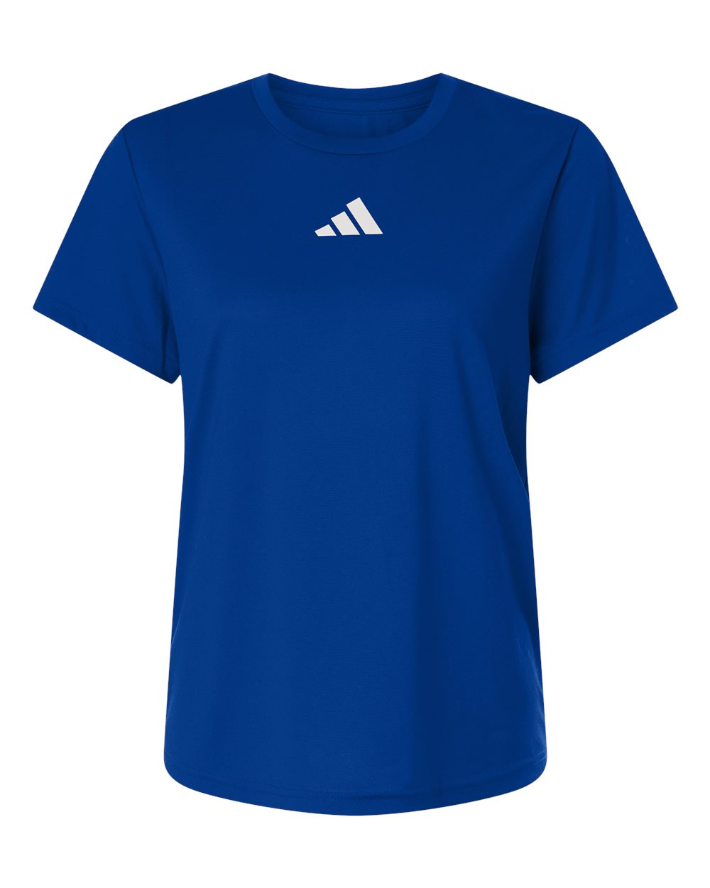 Custom Adidas shirts for women in Royal Blue, Pregame performance tee, flat front