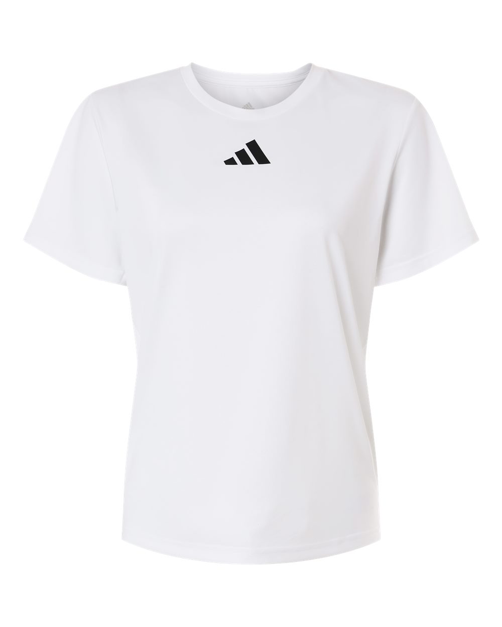 Custom Adidas shirts for women in White, Pregame performance tee, flat front