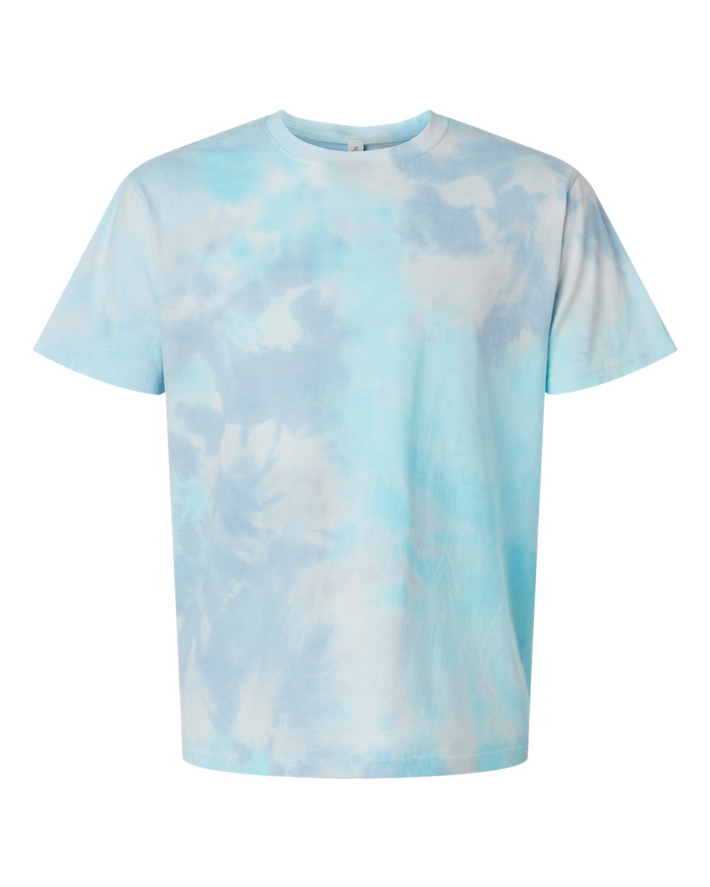 Custom tie-dye shirts in Breeze, Colortone Vintage crumple-dyed tee, flat front