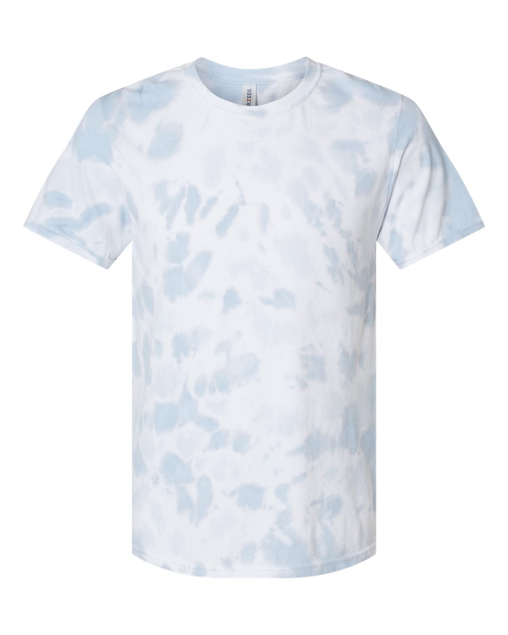 Custom tie-dye shirts in Storm, Colortone Vintage crumple-dyed tee, flat front