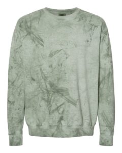 Custom crewneck sweatshirts in Colorblast Fern, Comfort Colors garment-dyed fleece, front