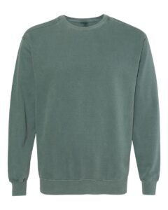 Custom crewneck sweatshirts, Comfort Colors garment-dyed crewneck in Blue Spruce, front view