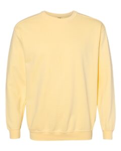 Custom crewneck sweatshirts, Comfort Colors garment-dyed crewneck in Butter, front view