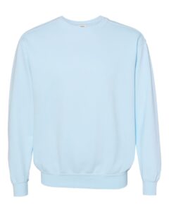 Custom crewneck sweatshirts, Comfort Colors garment-dyed crewneck in Chambray, front view