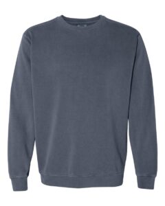 Custom crewneck sweatshirts, Comfort Colors garment-dyed crewneck in Denim, front view