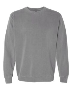 Custom crewneck sweatshirts, Comfort Colors garment-dyed crewneck in Grey, front view