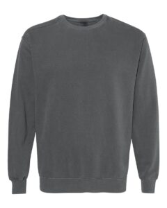 Custom crewneck sweatshirts, Comfort Colors garment-dyed crewneck in Pepper, front view