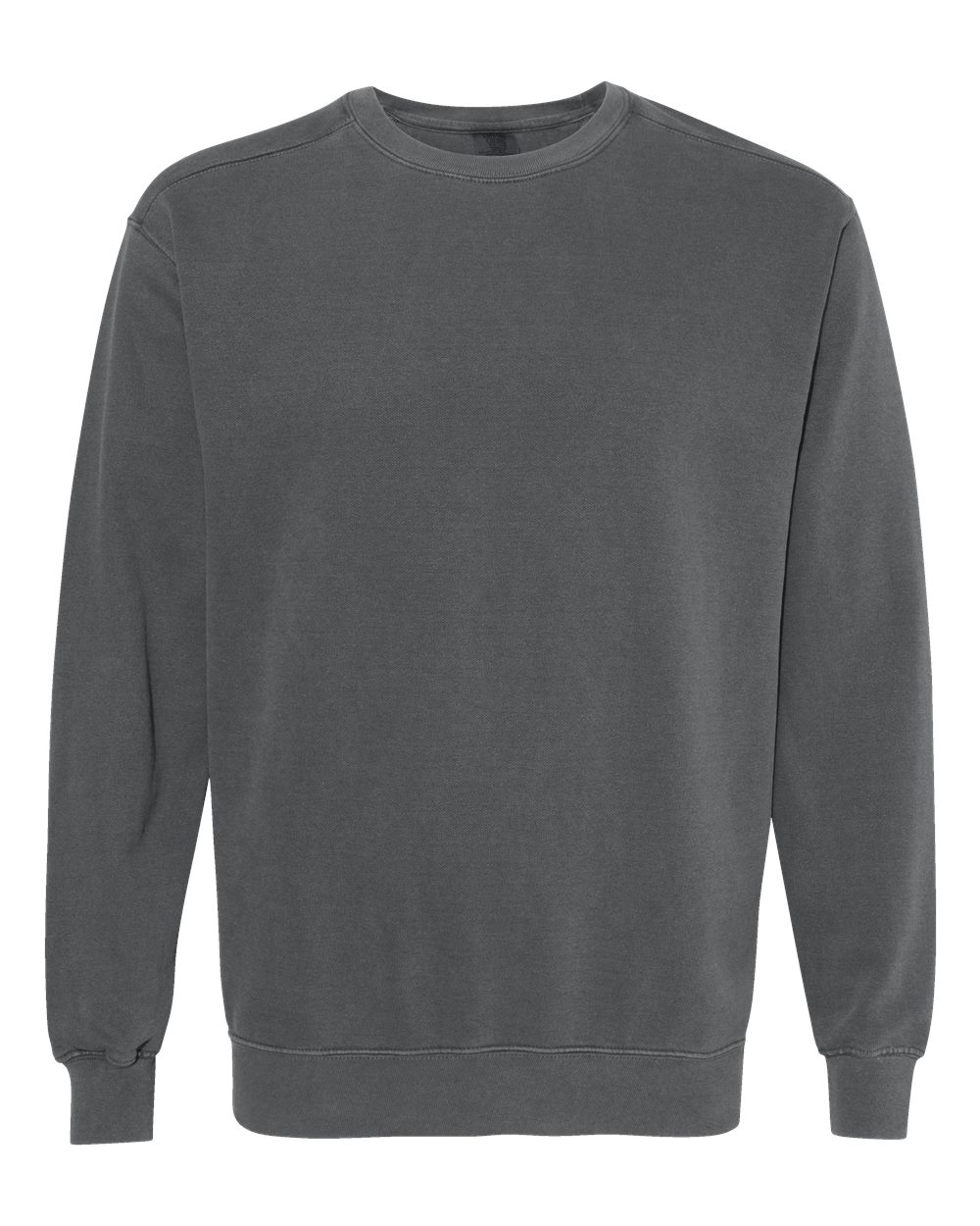 Custom crewneck sweatshirts, Comfort Colors garment-dyed crewneck in Pepper, front view