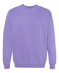 Custom crewneck sweatshirts, Comfort Colors garment-dyed crewneck in Violet, front view