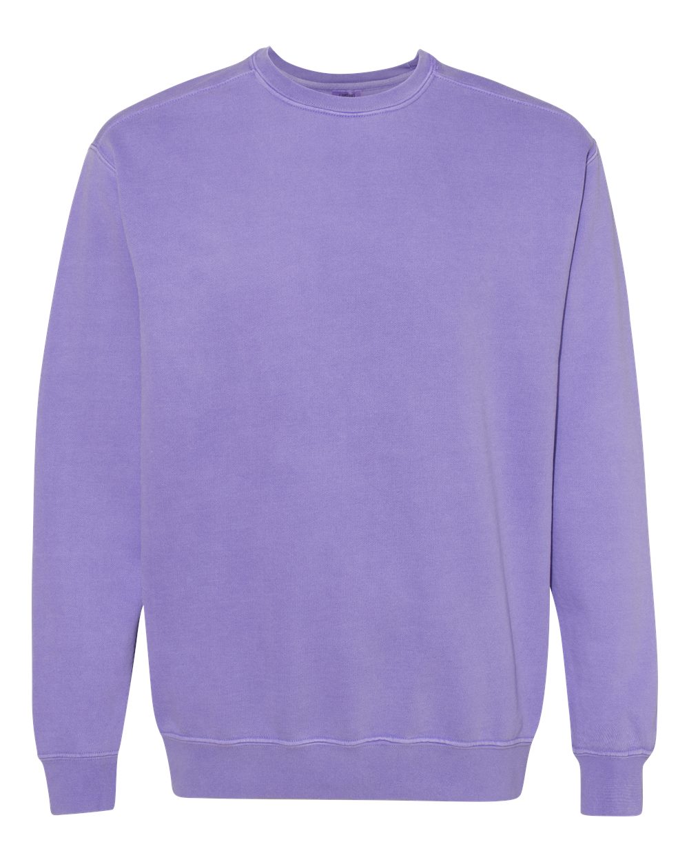 Custom crewneck sweatshirts, Comfort Colors garment-dyed crewneck in Violet, front view