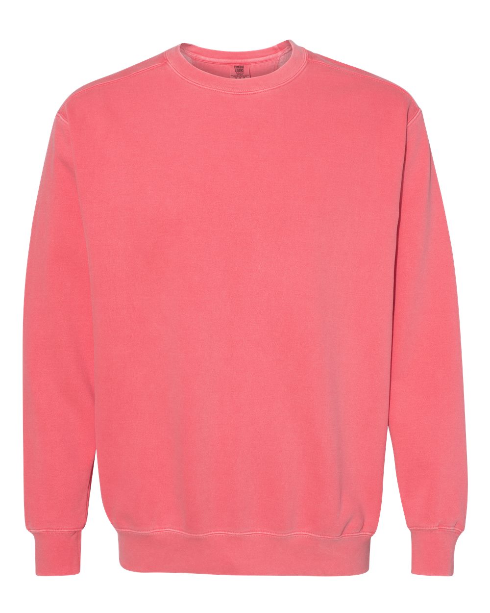 Custom crewneck sweatshirts, Comfort Colors garment-dyed crewneck in Watermelon, front view