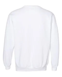 Custom crewneck sweatshirts, Comfort Colors garment-dyed crewneck in White on model, front