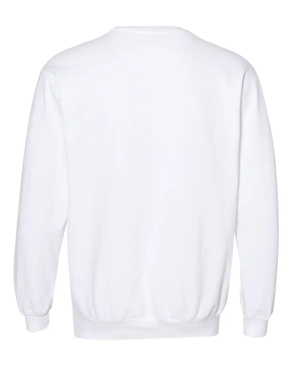Custom crewneck sweatshirts, Comfort Colors garment-dyed crewneck in White on model, front