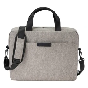 Custom laptop bags in graphite recycled heather, fits a 16 inch laptop