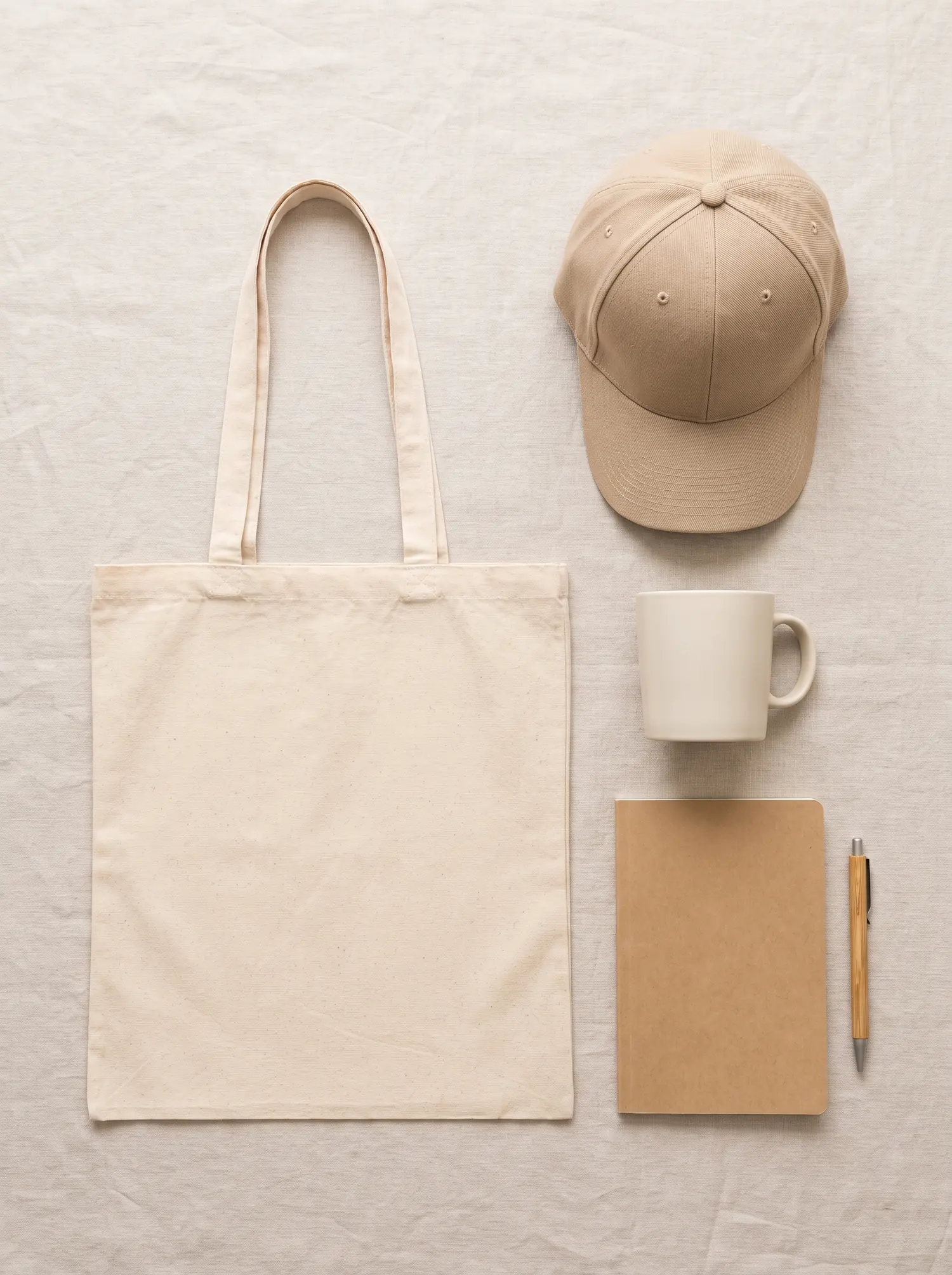 Custom company swag flatlay