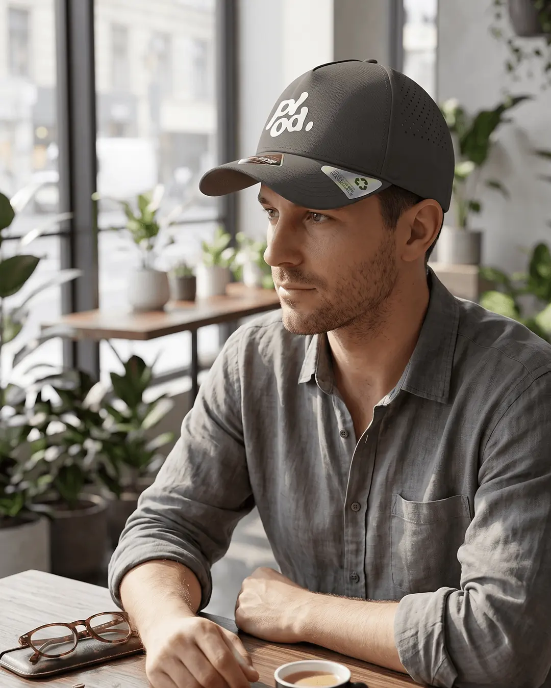 Custom running hats, perforated performance cap