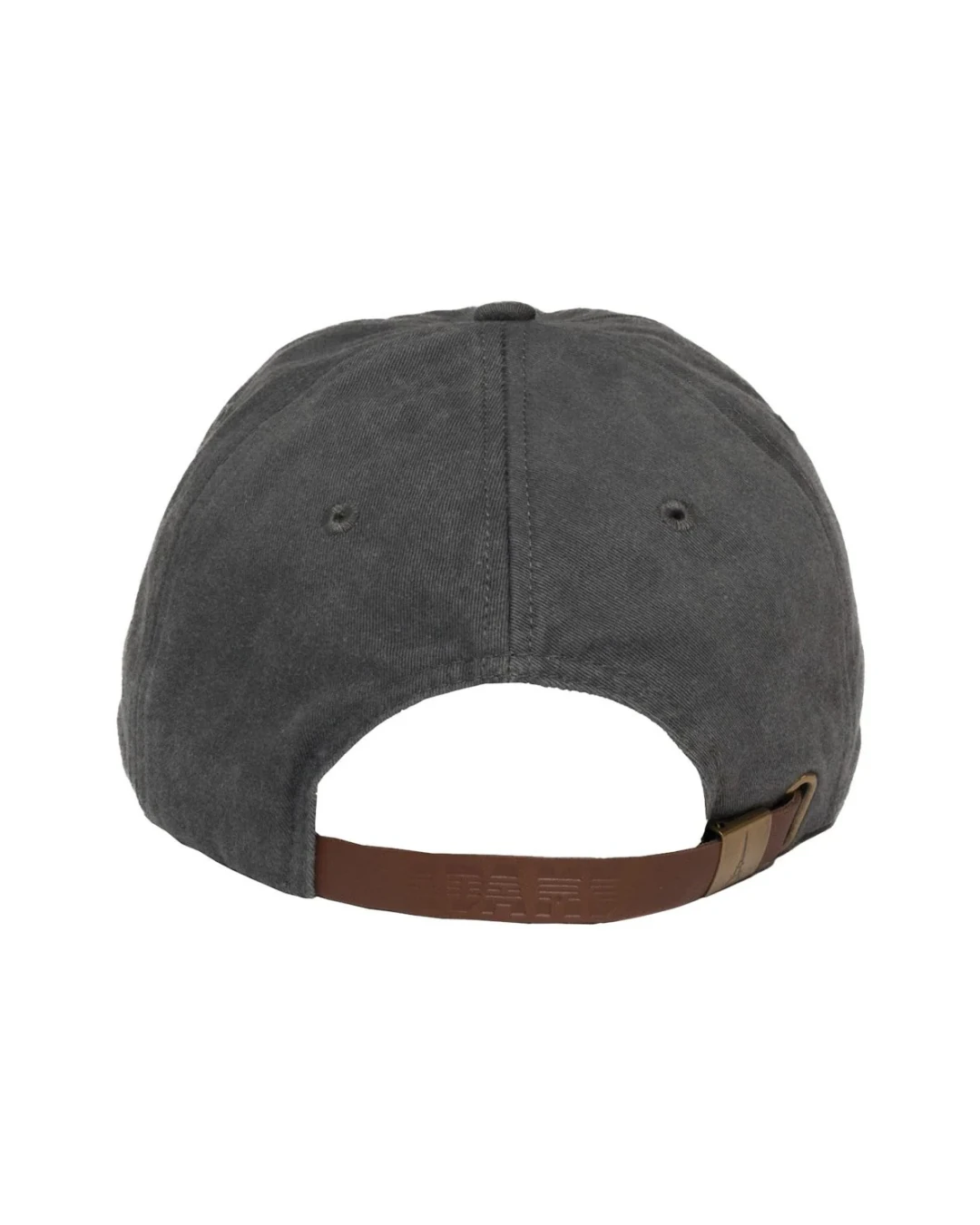 Custom low profile hats in Charcoal Gray (back view)