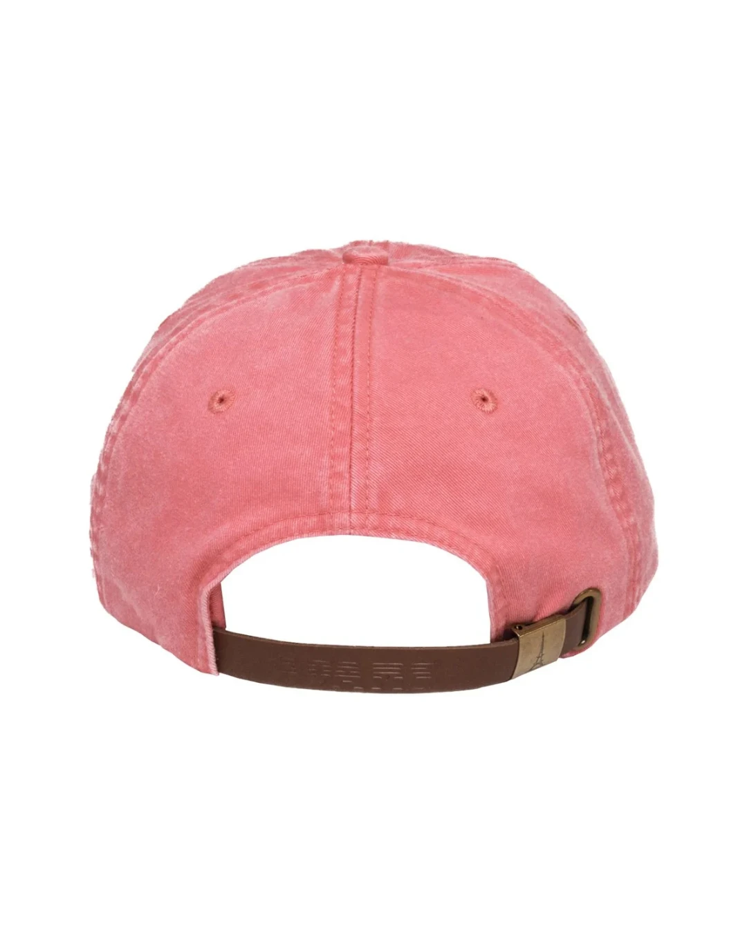 Custom low profile hats in Coral Orange (back view)