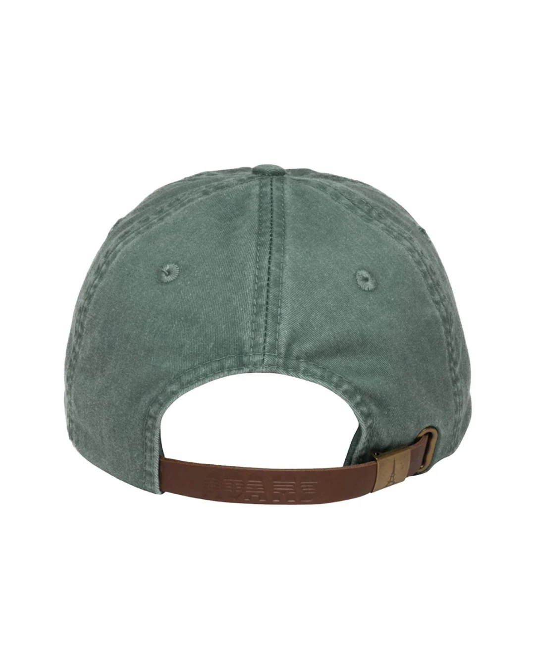 Custom low profile hats in Forest Green (back view)