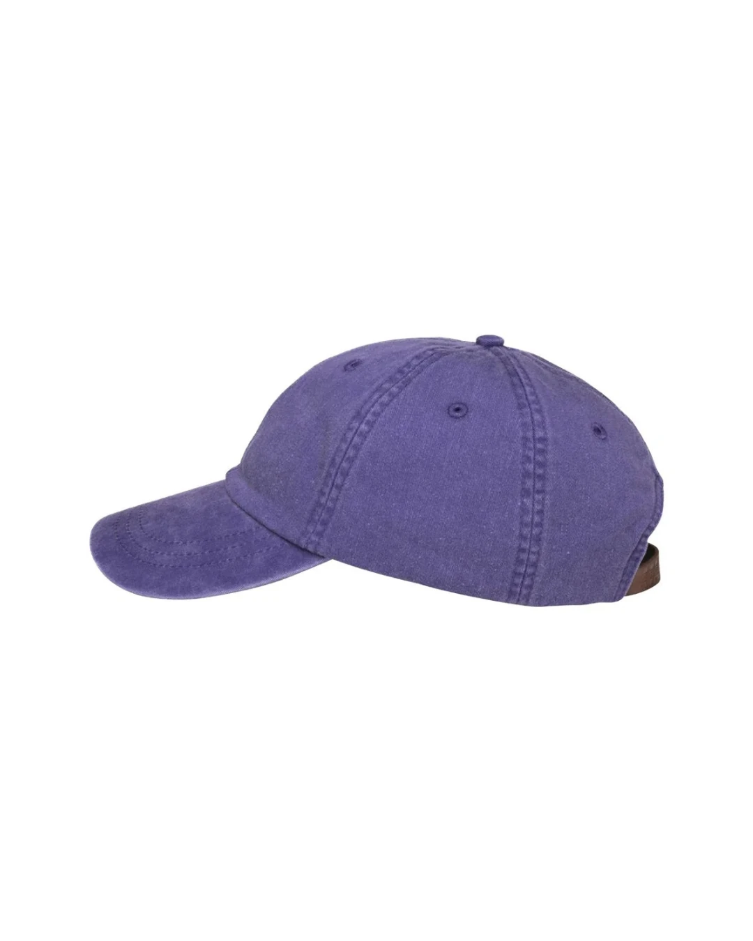 Custom low profile hats in Grape Purple (side view)