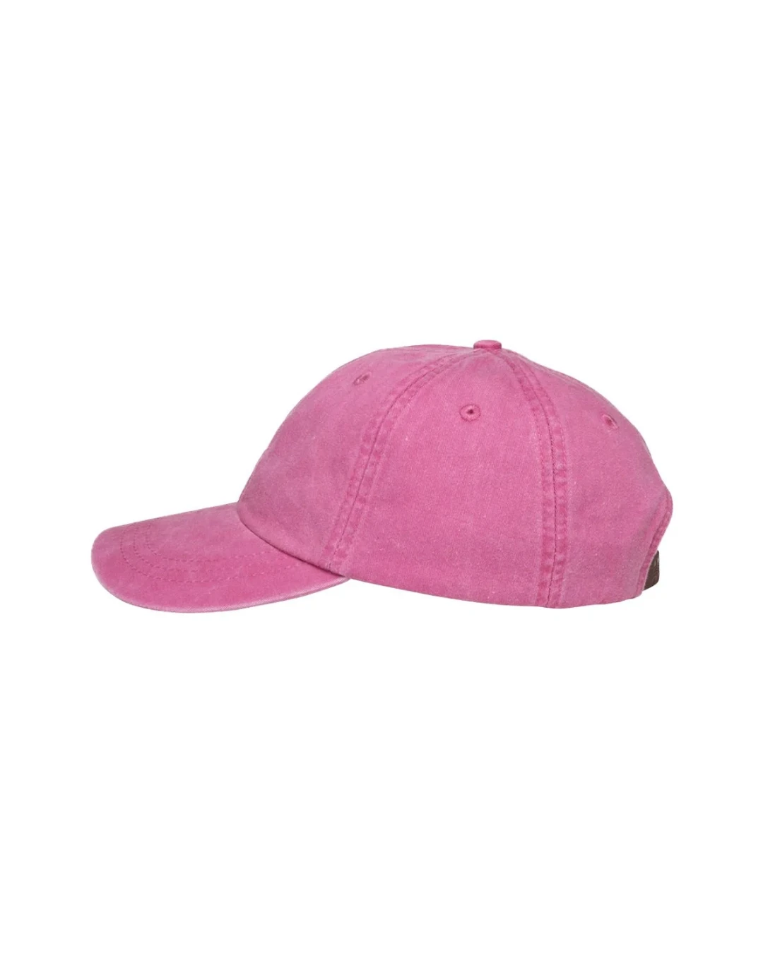 Custom low profile hats in Hot Pink (side view)
