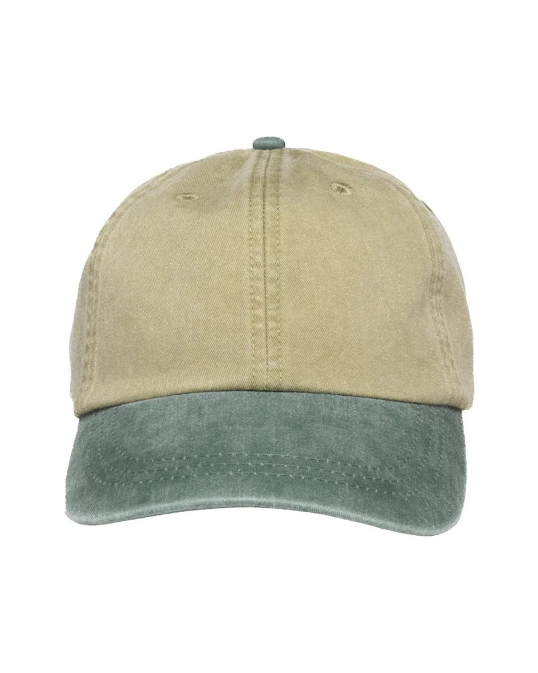 Custom low profile hats in Khaki / Forest Green