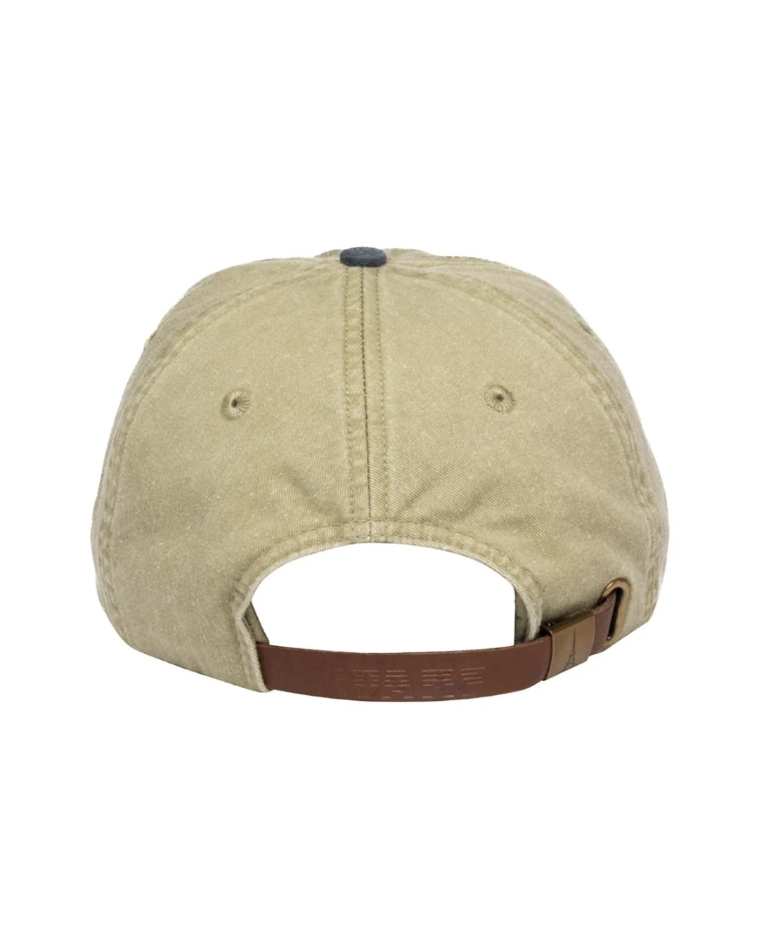 Custom low profile hats in Khaki / Navy Blue (back view)