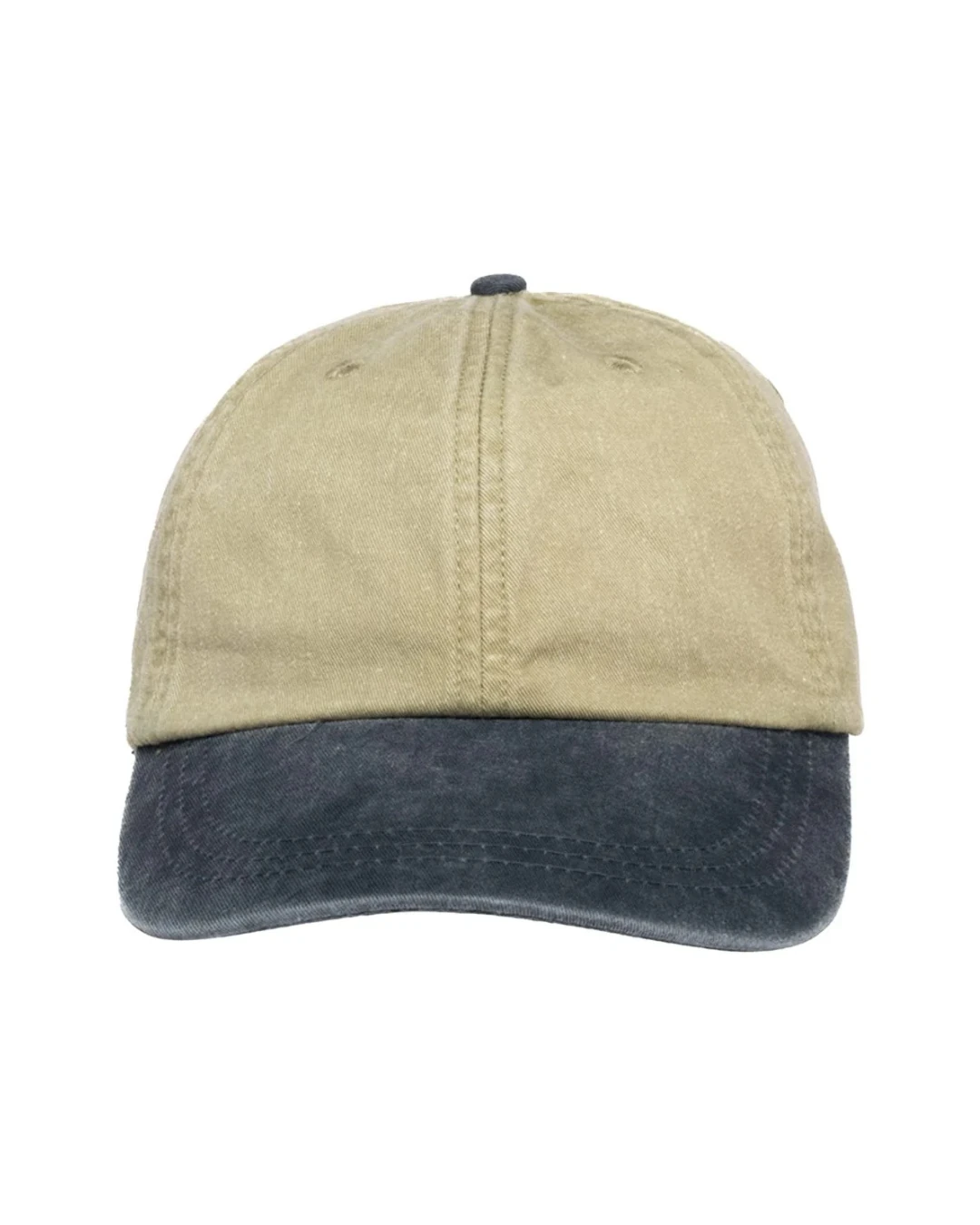 Custom low profile hats in Khaki / Navy Blue