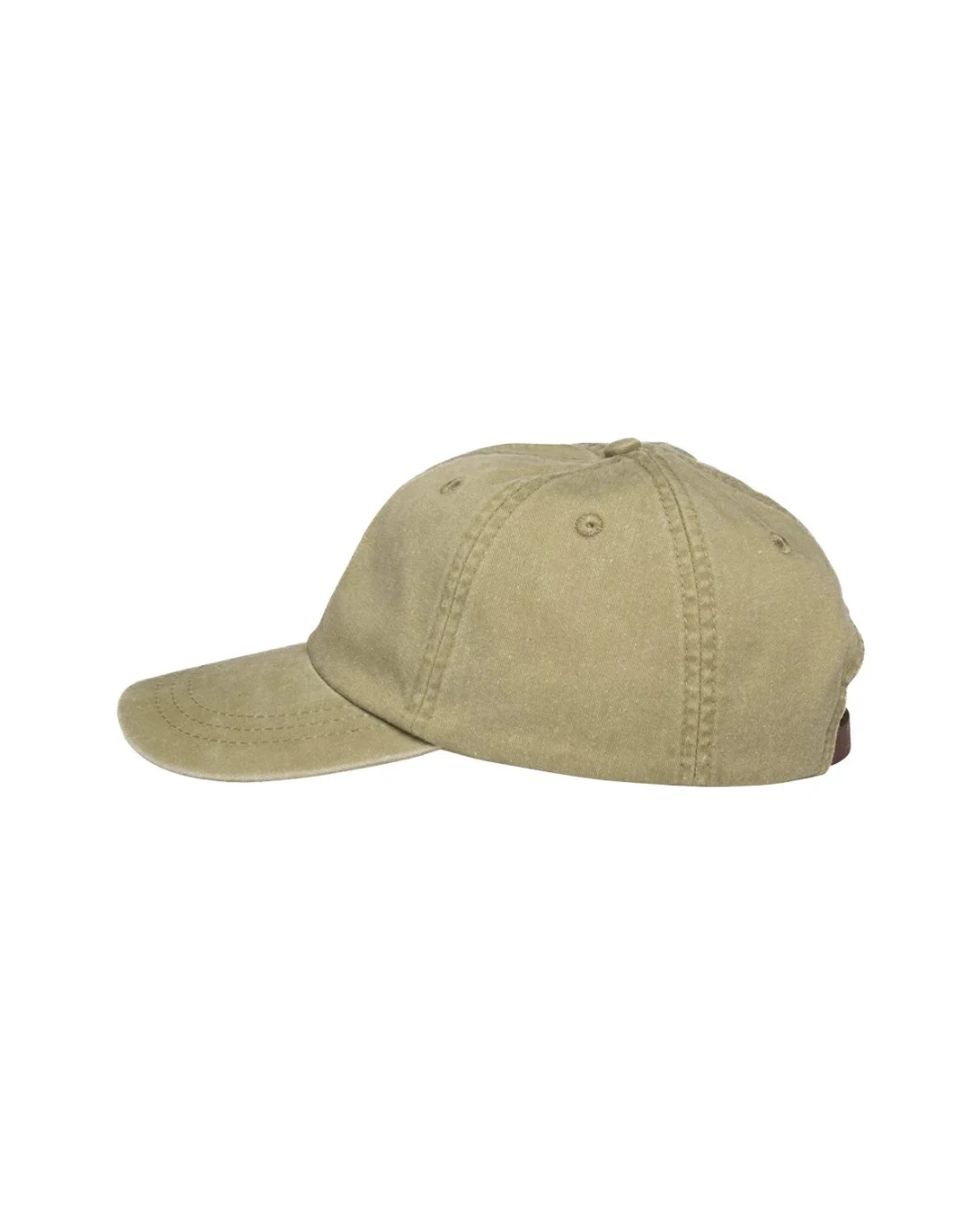 Custom low profile hats in Khaki (side view)