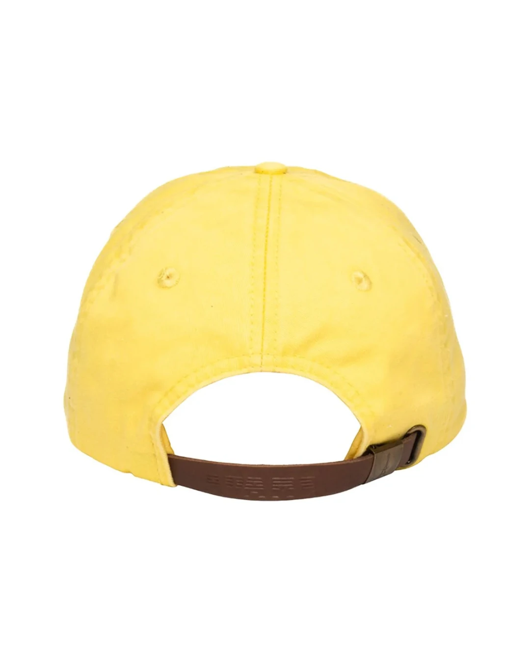 Custom low profile hats in Lemon Yellow (back view)