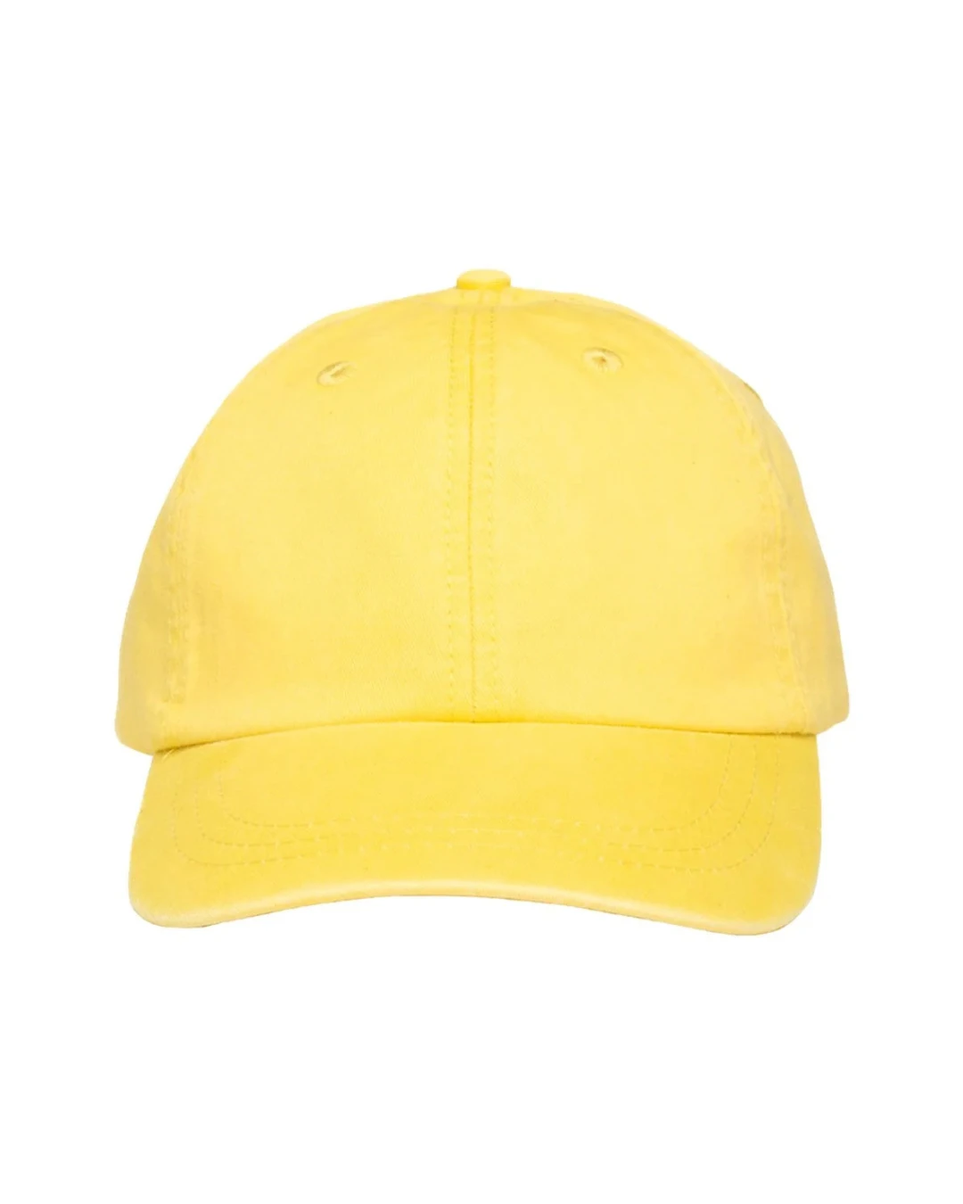Custom low profile hats in Lemon Yellow