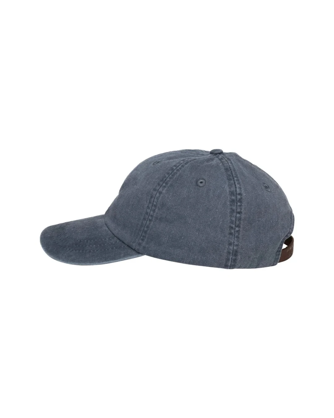 Custom low profile hats in Midnight Blue (side view)