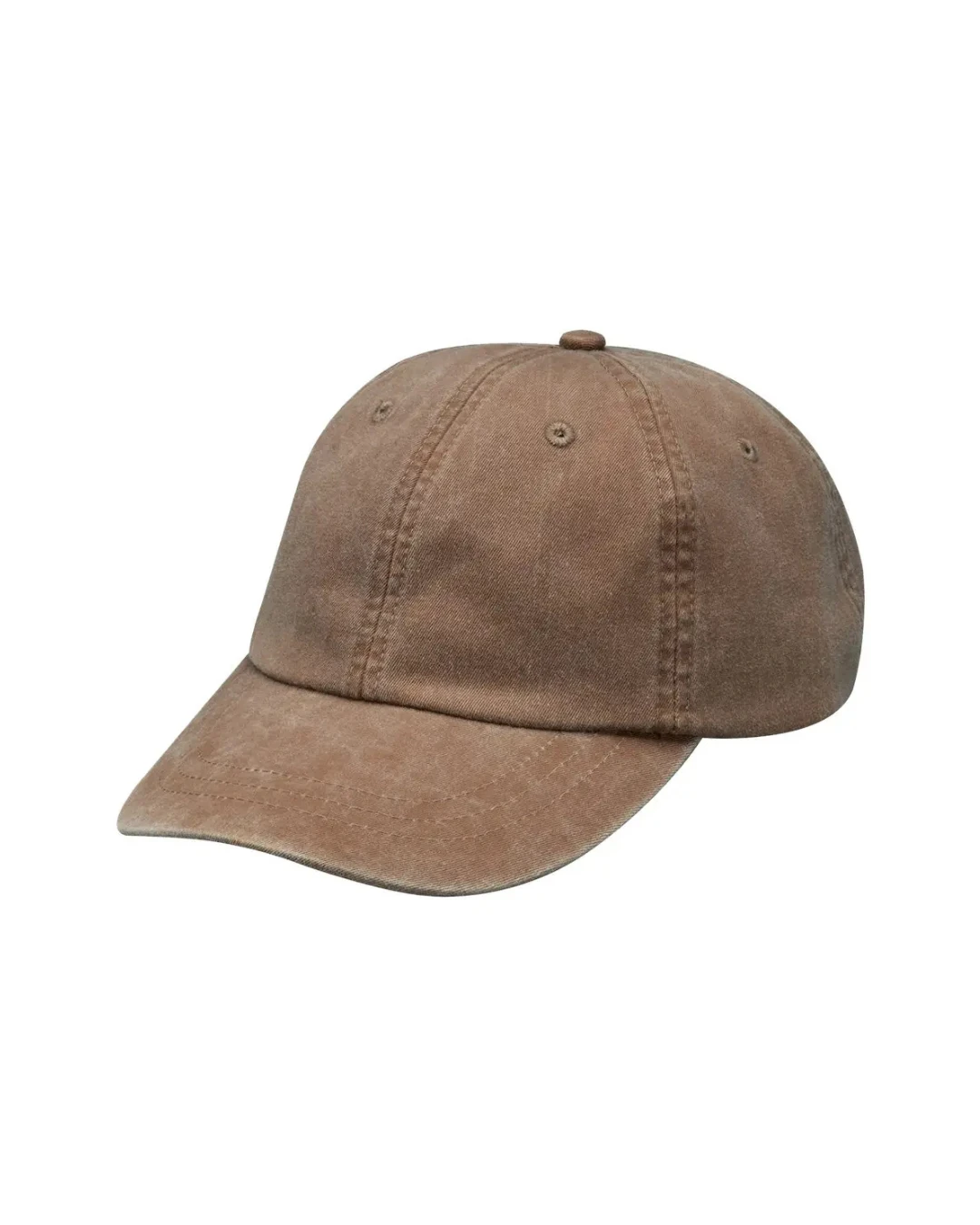 Custom low profile hats in Mississippi Mud Brown (angle view)