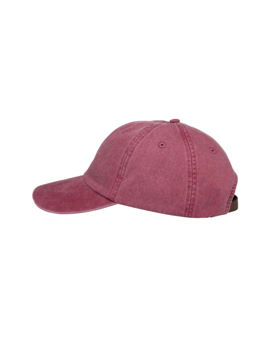 Custom low profile hats in Nautical Red (side view)