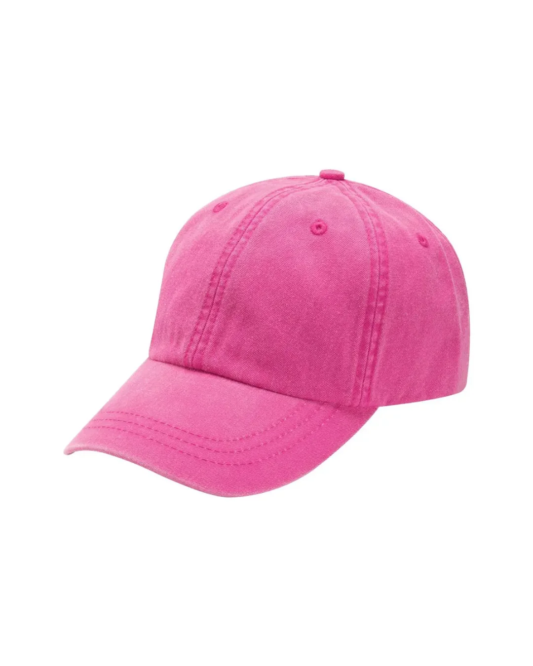 Custom low profile hats in Neon Pink (angle view)