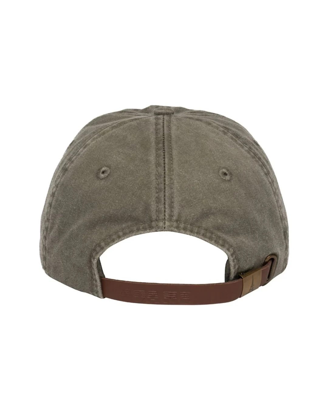 Custom low profile hats in Olive Green (back view)