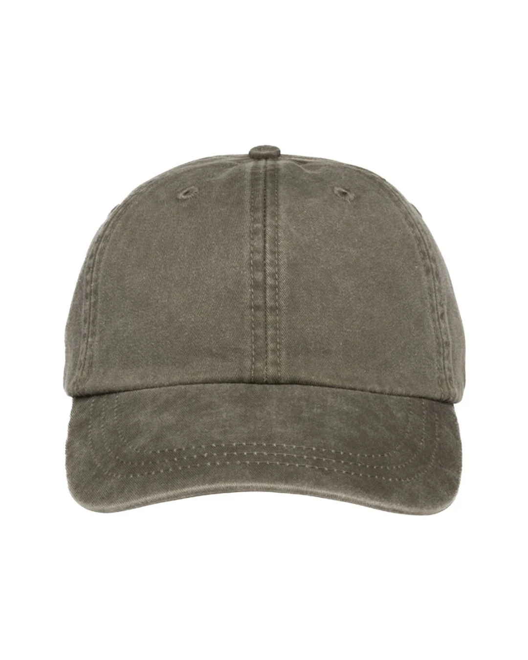 Custom low profile hats in Olive Green