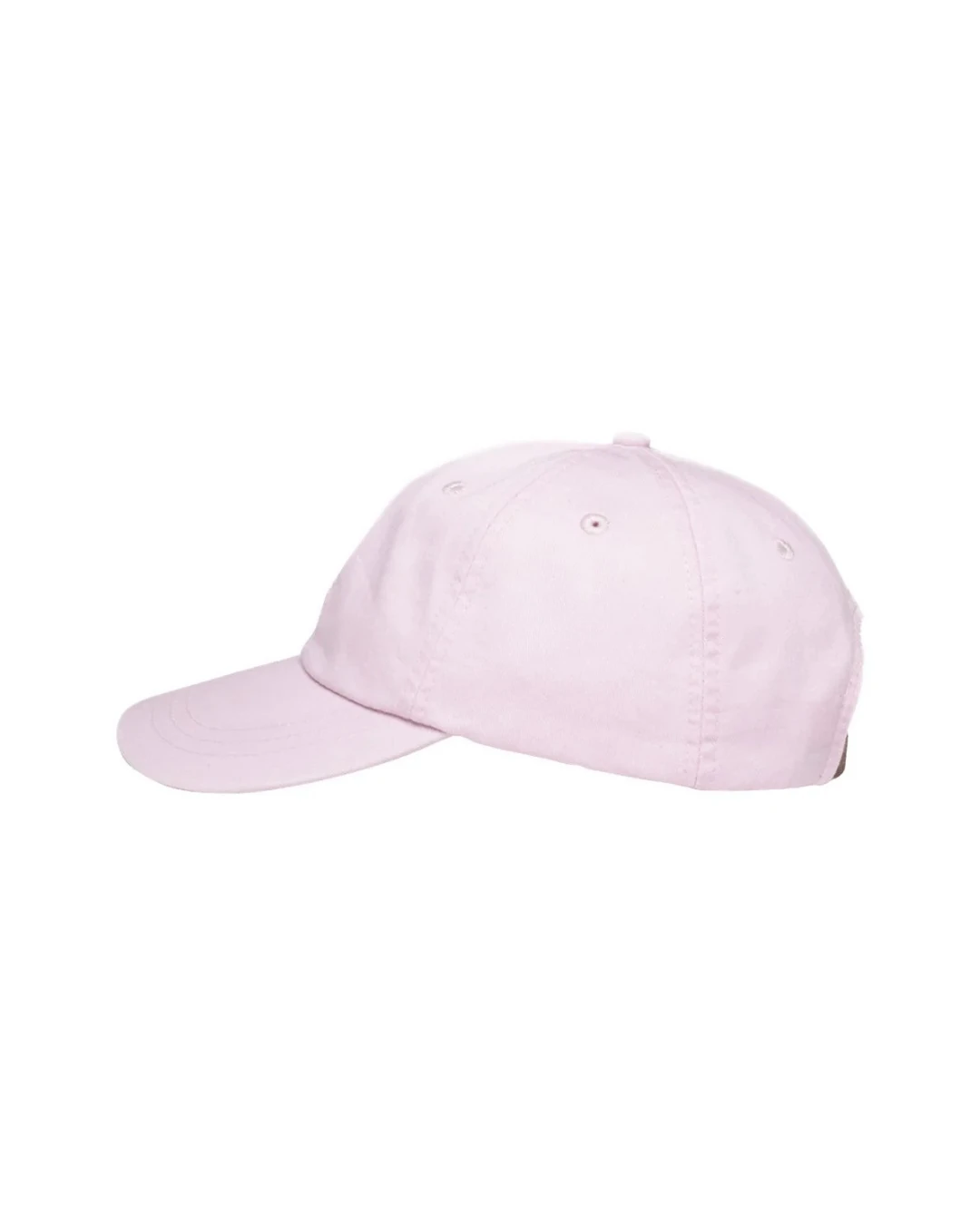 Custom low profile hats in Pale Pink (side view)