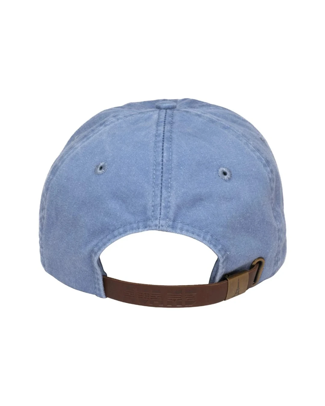 Custom low profile hats in Periwinkle Blue (back view)