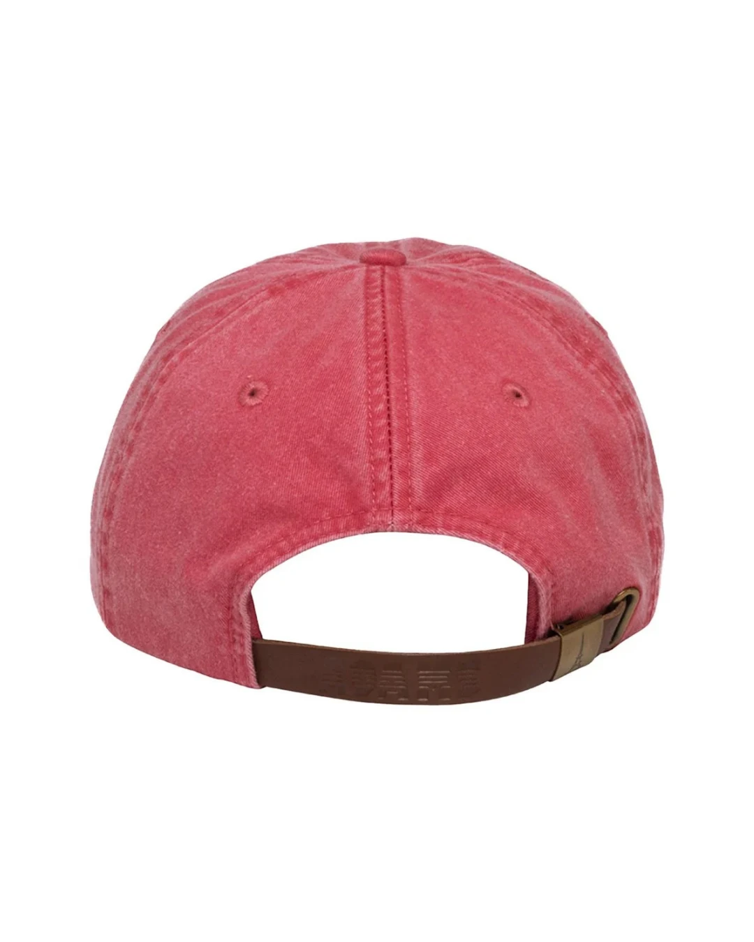 Custom low profile hats in Poppy Red (back view)