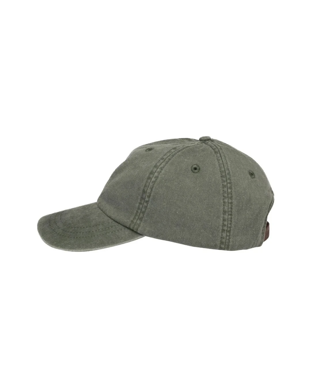 Custom low profile hats in Spruce Green (side view)