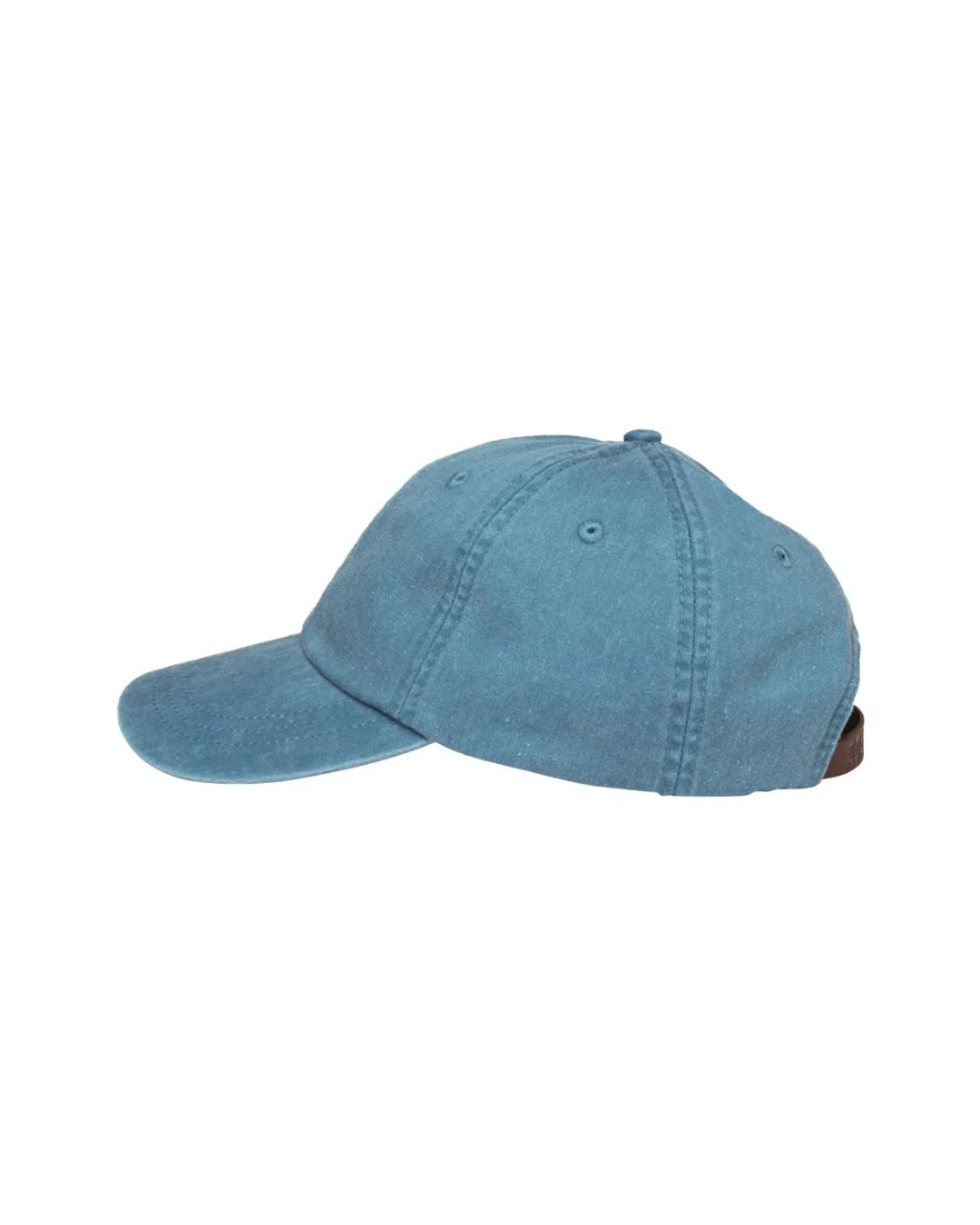 Custom low profile hats in Teal Green (side view)