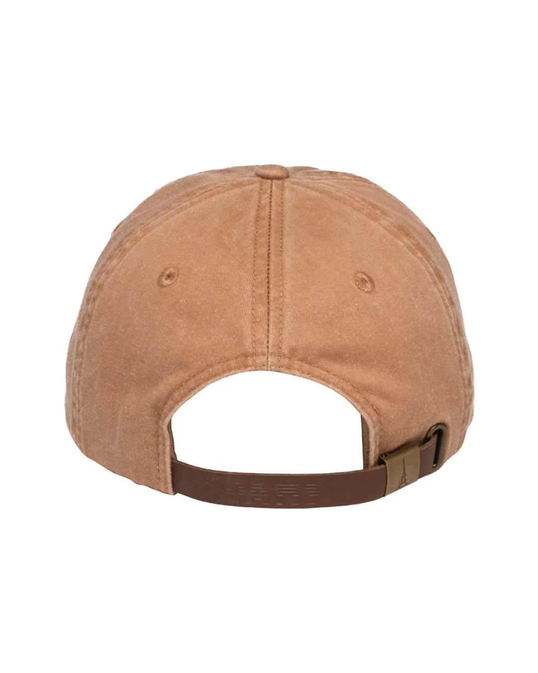 Custom low profile hats in Terracotta Orange (back view)