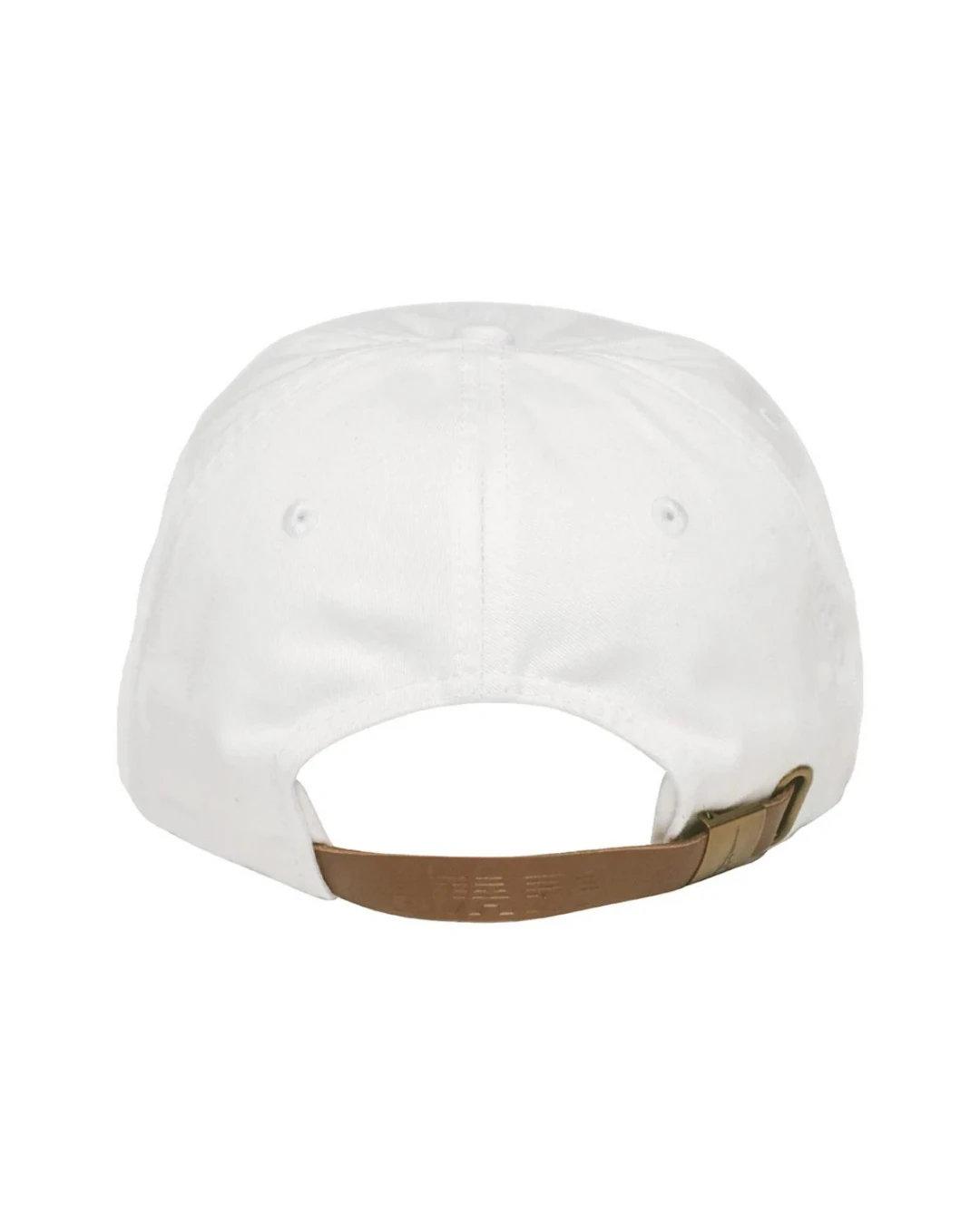 Custom low profile hats in White (back view)