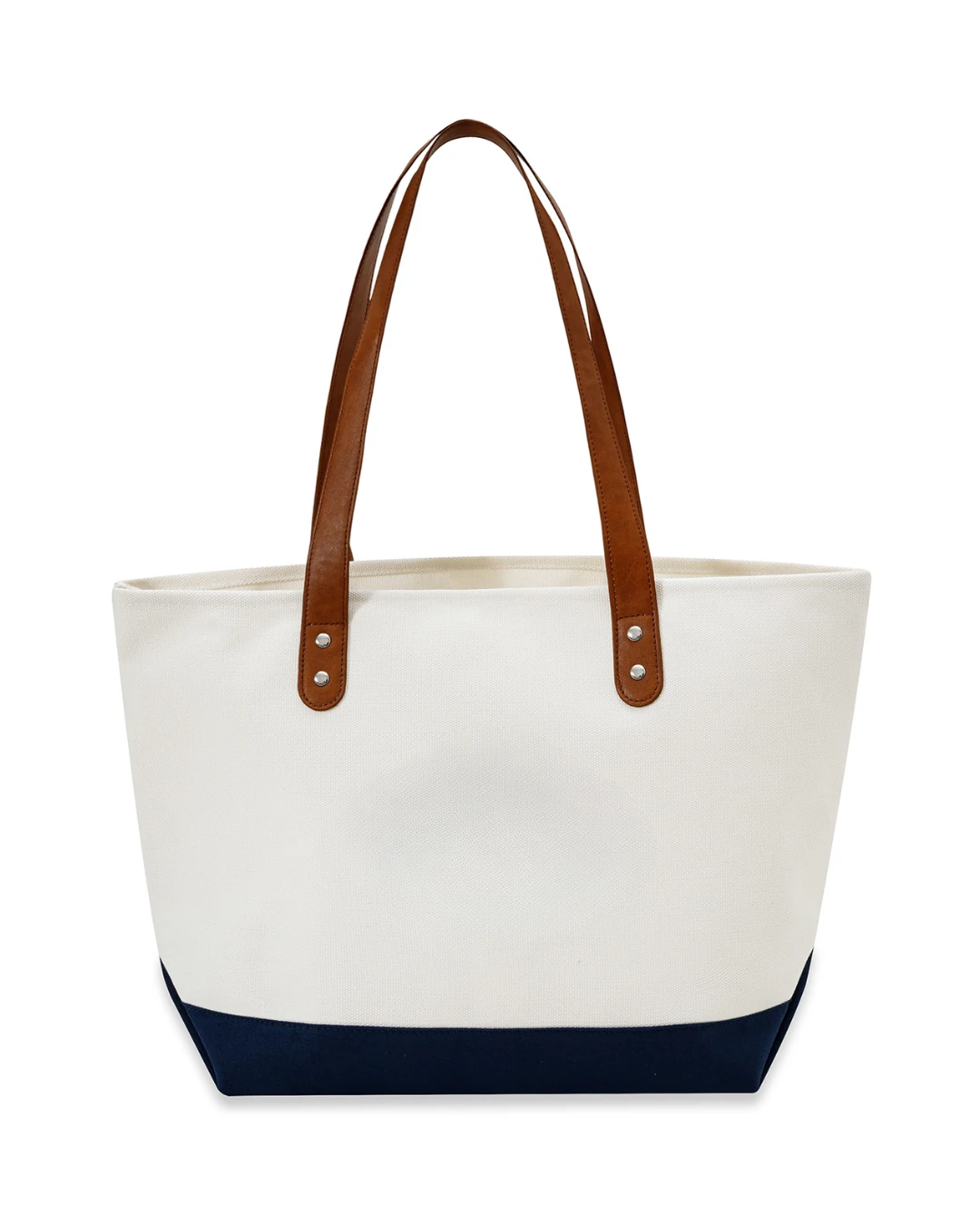 Custom Tote Bags with Leather Handles (18 oz Canvas, Medium 20.5 in)