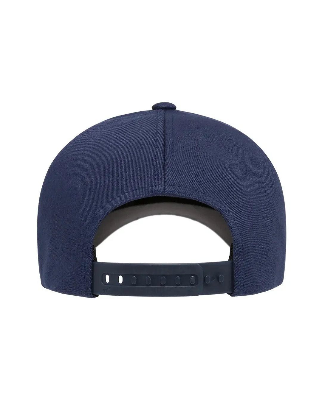 Custom snapback hats in Navy Blue (back view)
