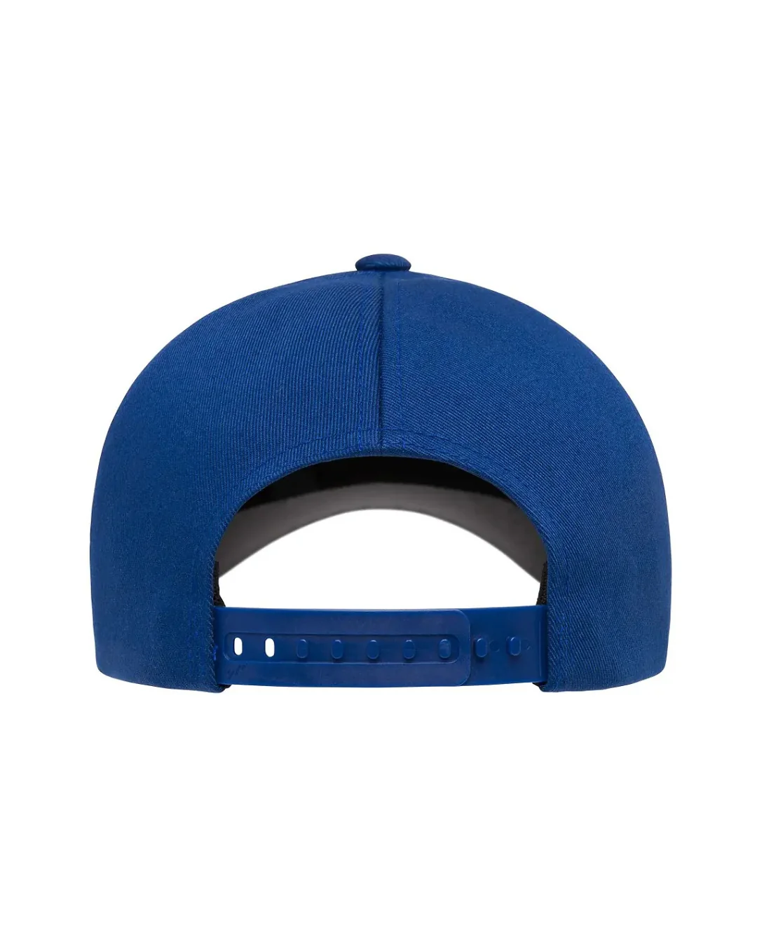 Custom snapback hats in Royal Blue (back view)