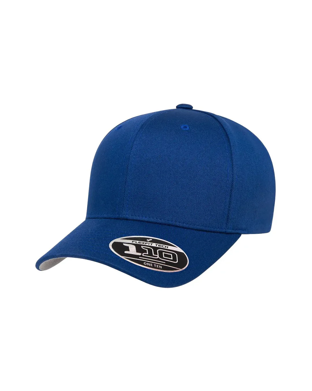 Custom snapback hats in Royal Blue (left angle)